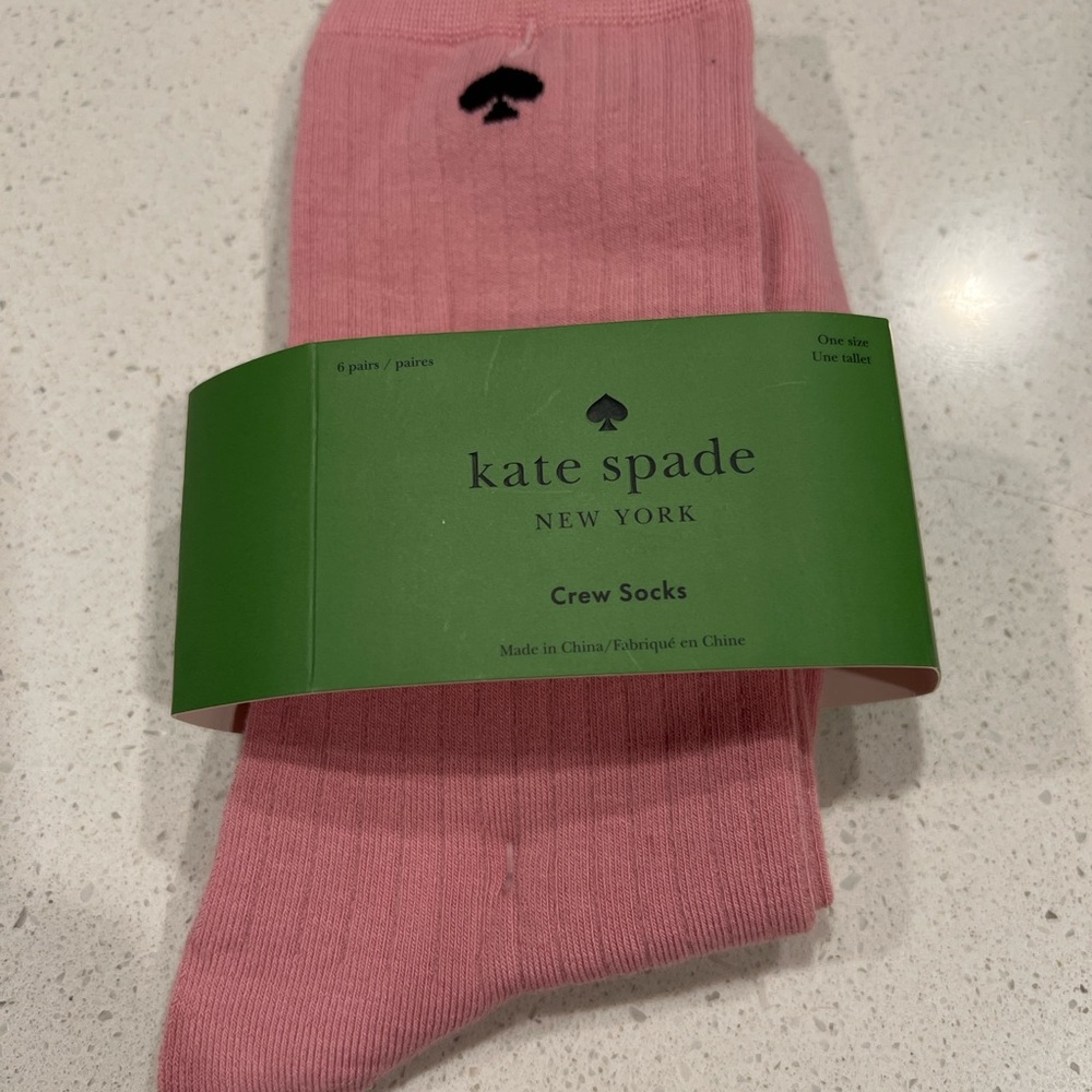 Kate Spade Blush Pink Crew Socks Qty 1 pair